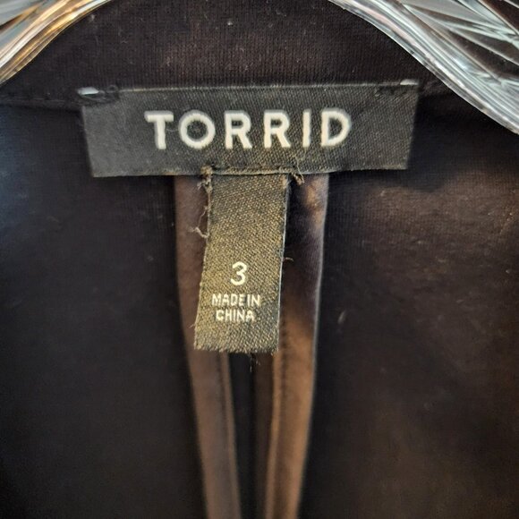 Torrid Ponte Blazer 3X | Black Stretch Boyfriend 1-Button 3/4 Sleeve - Picture 3 of 11